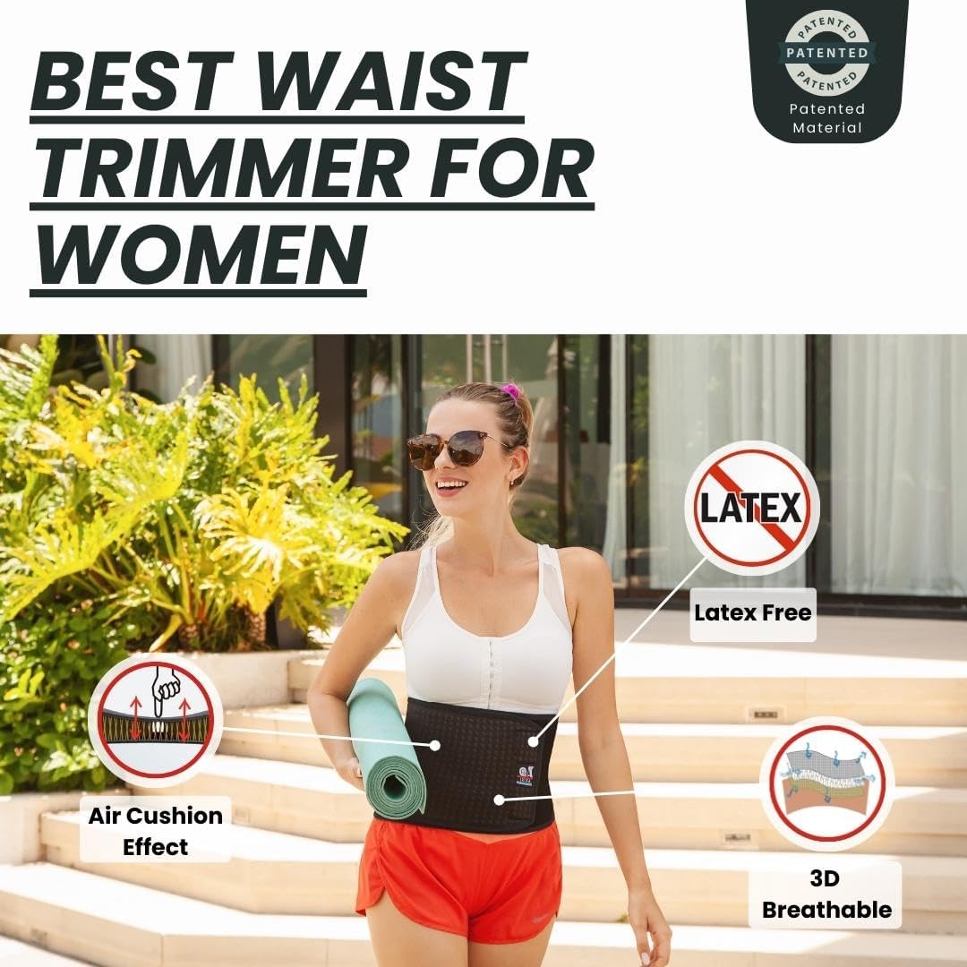 IRUFA,WA-OS-11,3D Breathable Spacer Fabric Waist Trimmer, Body Shaper, Abdominal Binder, Black