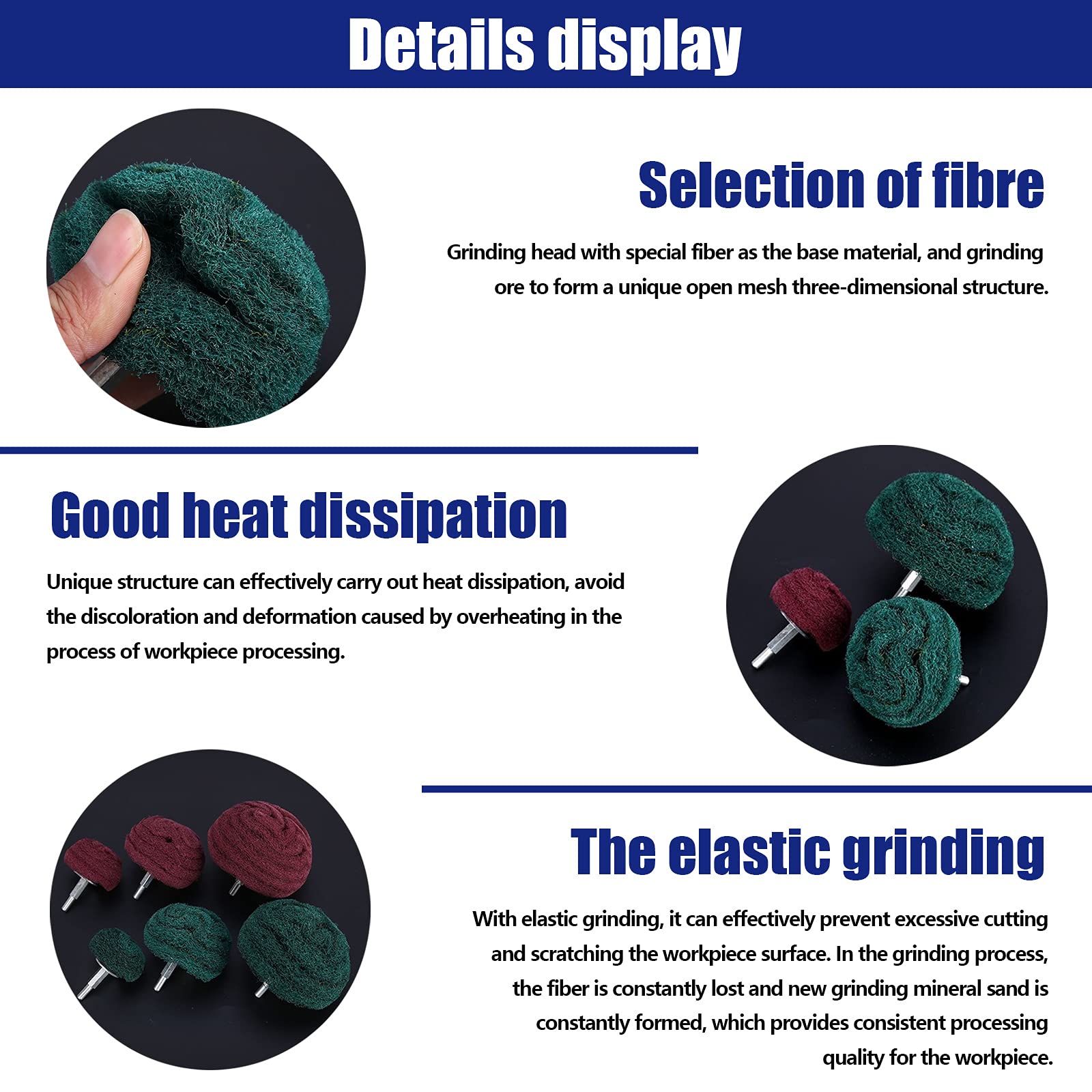 Glarks 10pc Drill Buffing Kit - Polishing & Cleaning Pads -4