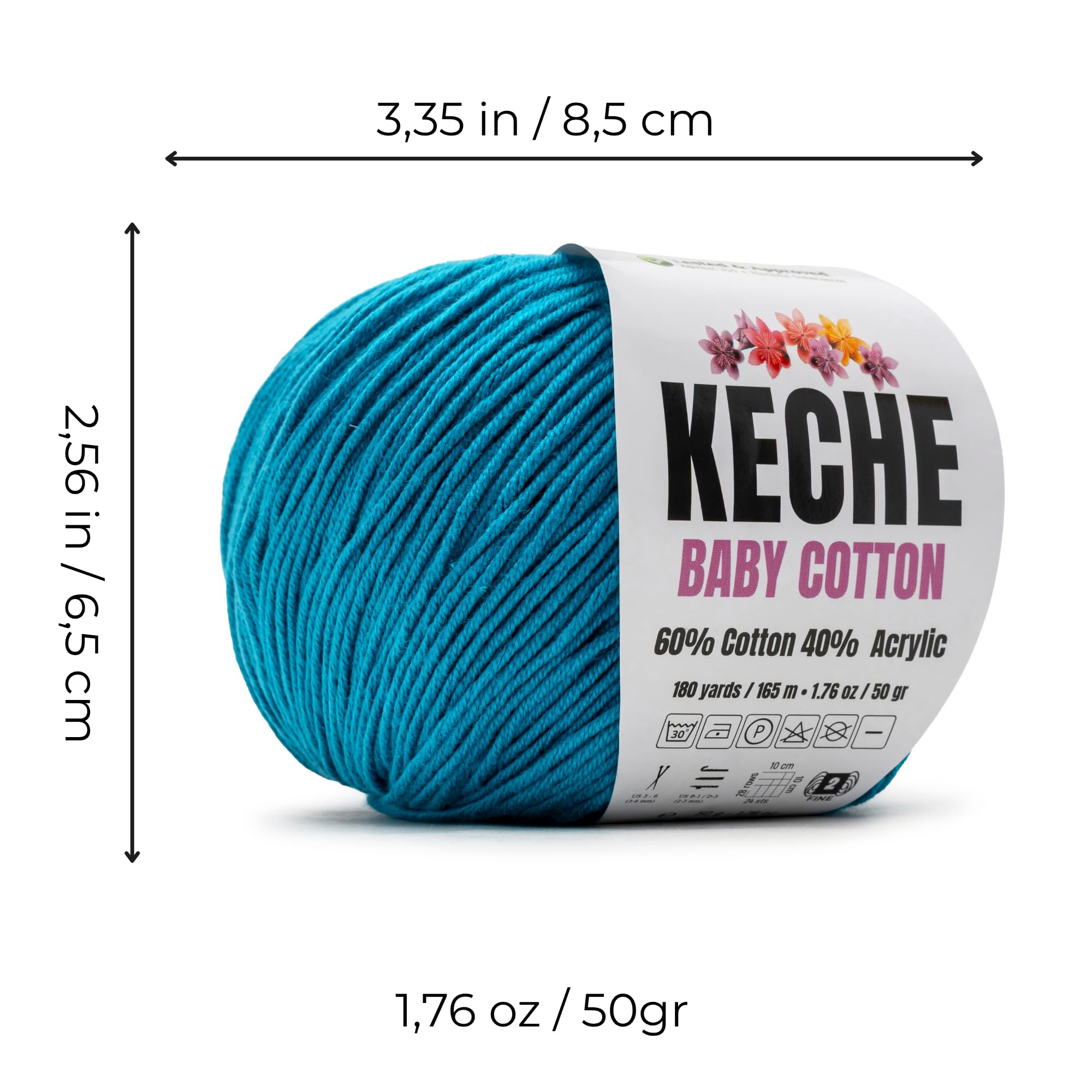 Amazon.com: Keche Baby Cotton, 60% Cotton 40% Acrylic Yarn, Soft