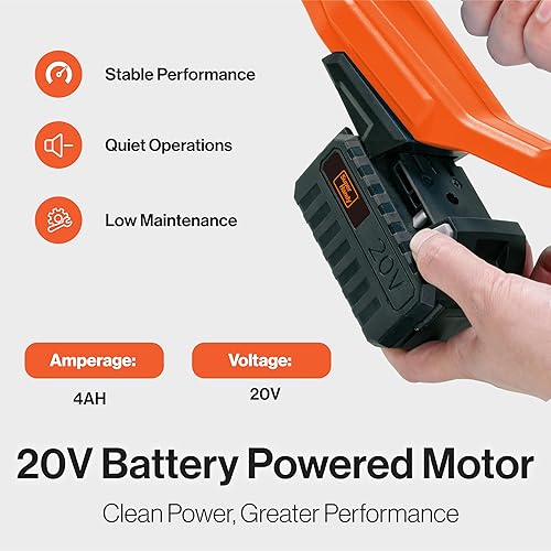 Miniatura 9 de SuperHandy Pala eléctrica para quitanieves 4 Ah CC 20 V, diseño actualizado, recargable inalámbrica, ligera de 10 pulgadas de ancho de 5 pulgadas de
