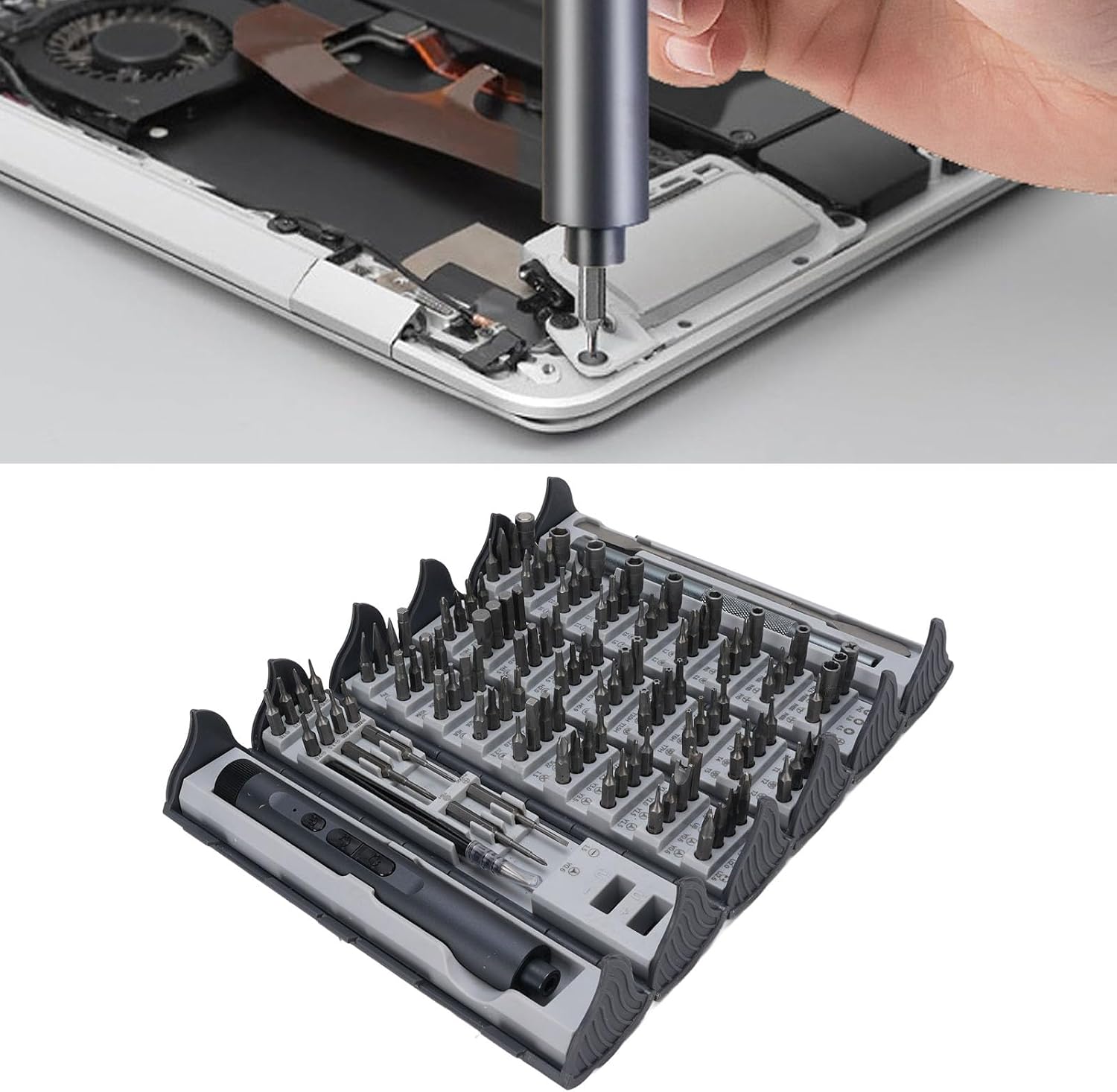 Fafeicy 124 in 1 Electric Set, Precision Set with 122 Bits and Tool Case, for Electronics Computer Laptop Gaming Console Watch Mobile Phone