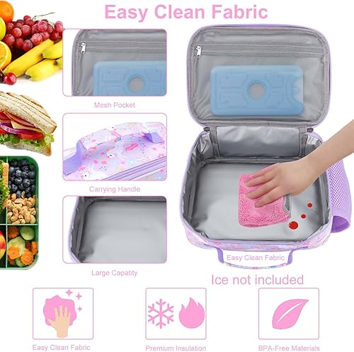 Miniatura 257 de RHCPFOVR Kids Lunch Bag - Insulated Lunch Box for Boys Girls,Washable Lunch Bag and Reusable Toddler Leak-proof Lunchbox for School and Daycare