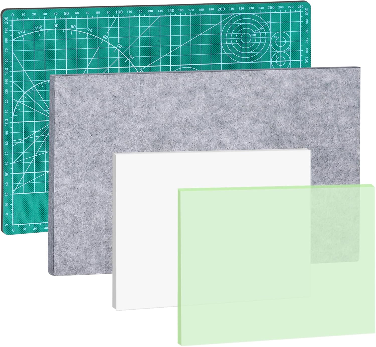 4 Pcs Leather Punch Pads, A4 Self Healing Cutting Mat, Sound Absorbing Pad and Leather Cutting Mat, Cutting Hole Punch Stamping Tool for Leathers Working DIY Crafts