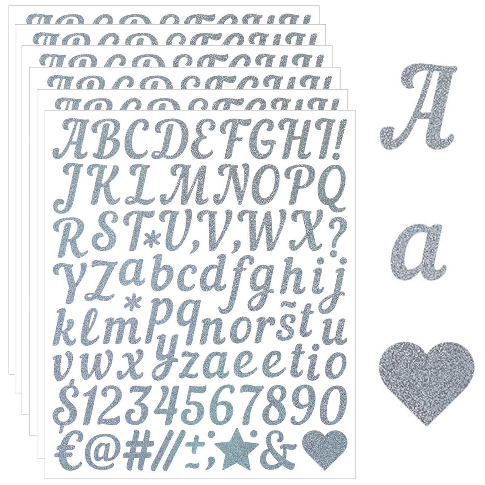 5 Blätter Glitzer Alphabet Aufkleber - Selbstklebende Strass Buchstaben & Zahlen Für Abschlusskappen
