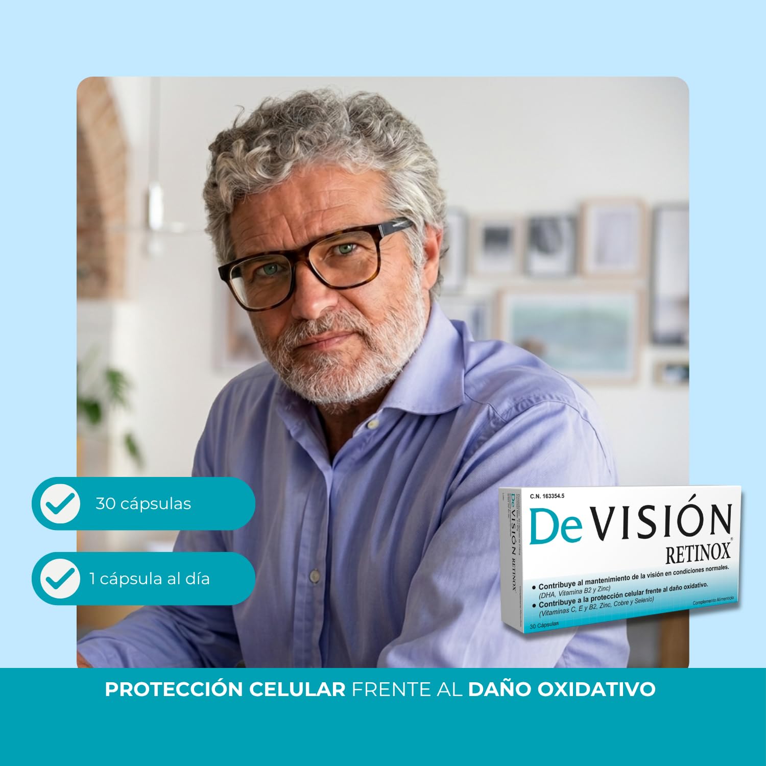 Devisión Retinox 30 Cápsulas - Pack de 2 Unidades - Ayuda al Mantenimiento de la Vista y a la Protección Celular frente al Daño Oxidativo - con DHA, Luteina, Vitaminas y Minerales