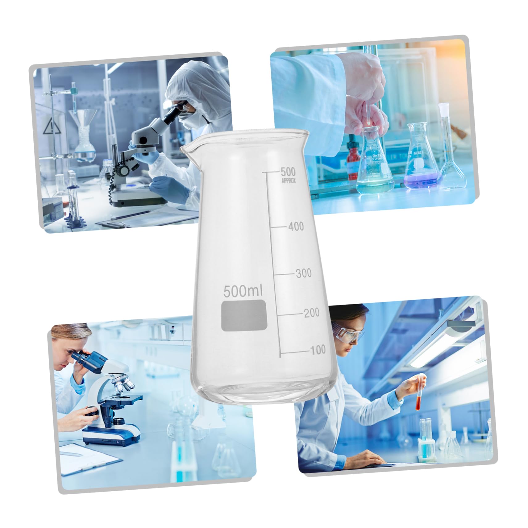 VALICLUD 500ml Lab Beaker Large Scale Heat Resistant Measuring Cup for Household Lab Baking