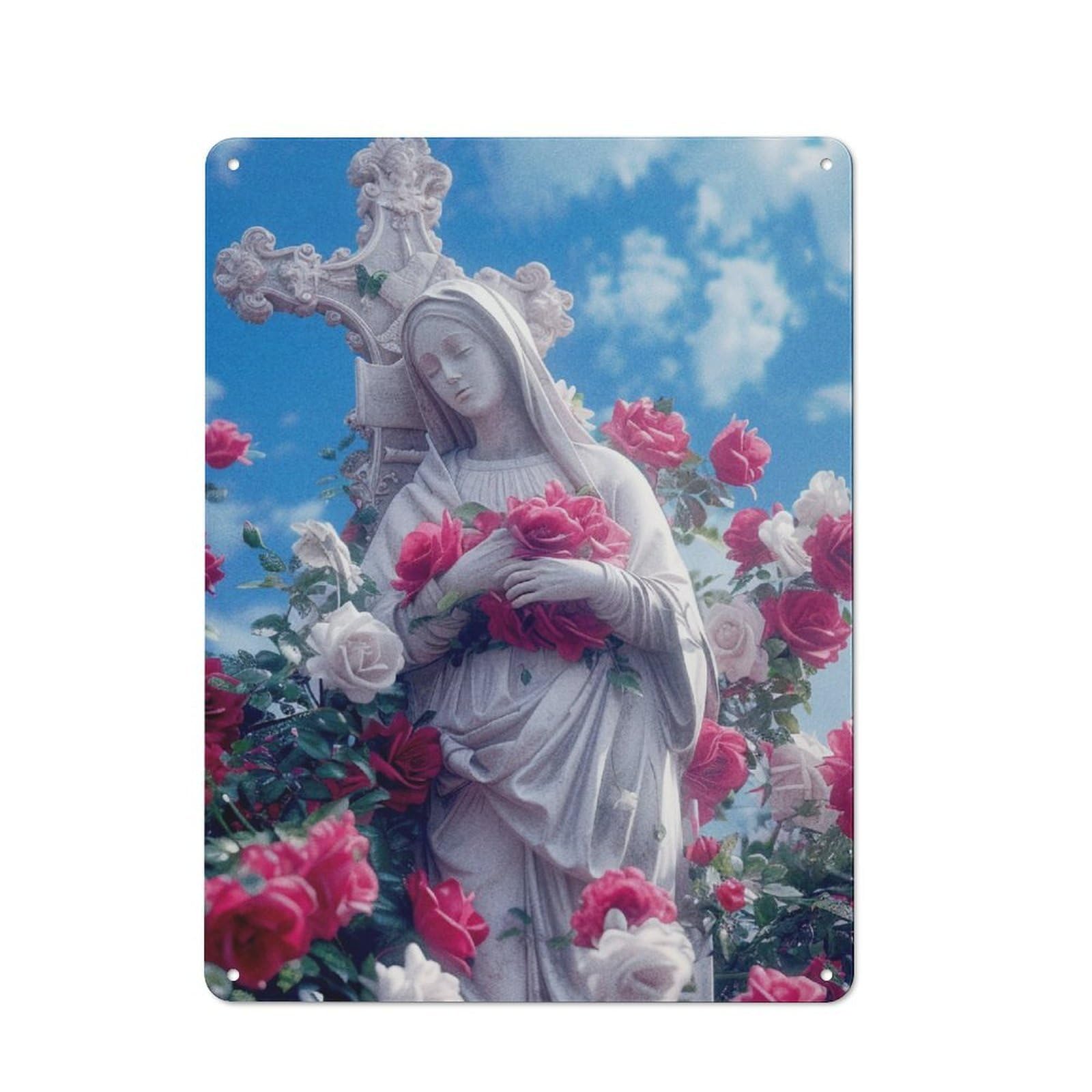 Junmoney Christ Poster Catholic 6 Rustic Tin Sign 40X30cm For Living Room Or Hallway, A Metal Wall Feature For Living Rooms And Hallways