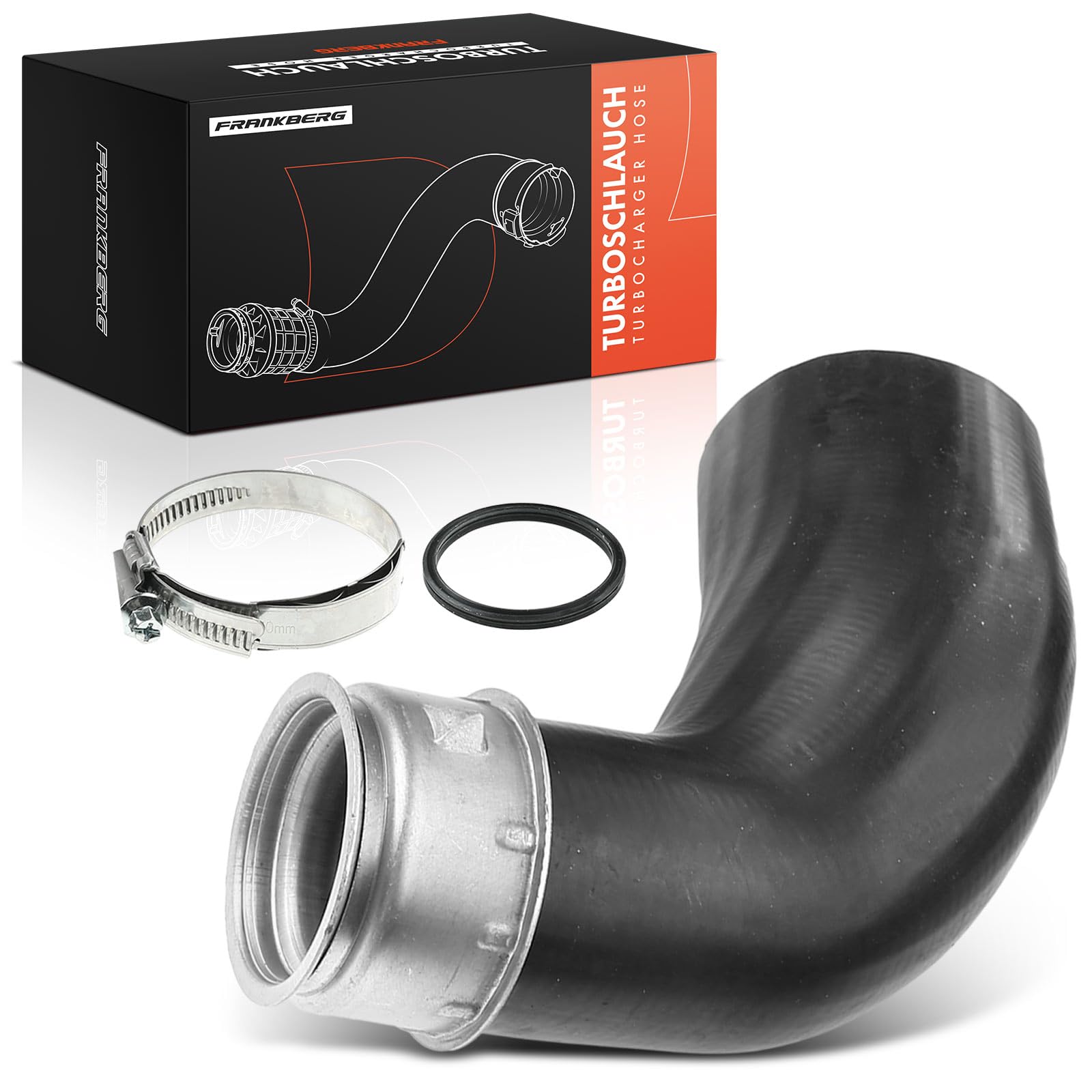 Frankberg 1x Intercooler Turbo Hose Pipe Front Compatible with Golf V 1K1 Pas.sat 3C2 T.o.u.r.a.n 1T1 1T2 A3 8P1 Octa.via II 1Z3 Leon 1P1 Fabia II 542 Altea 5P1 Replace# 3C0145828C