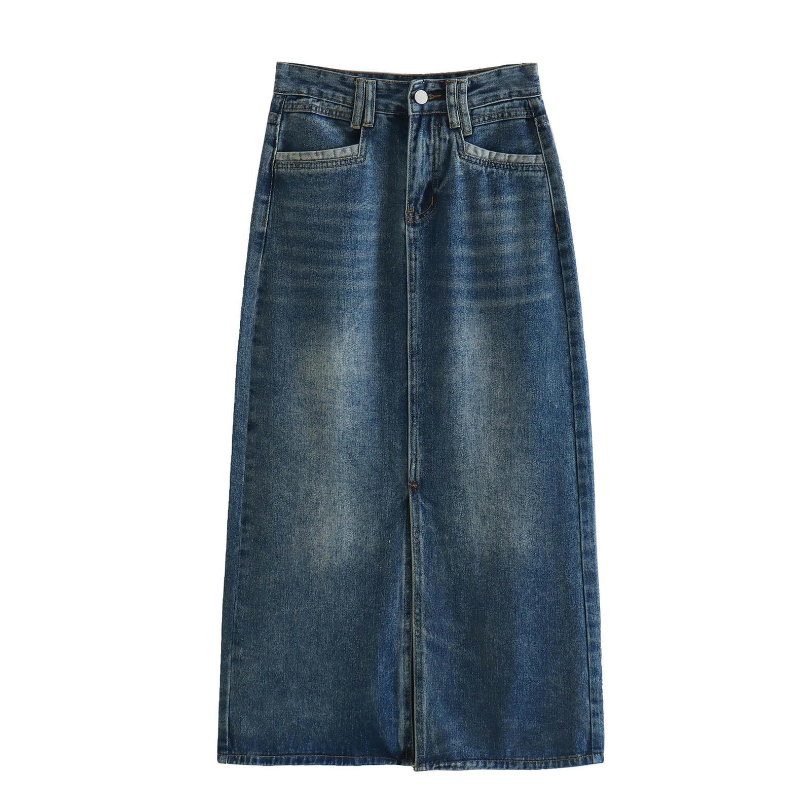 Jupe en jean fendue mode printemps parfaite pour vos sorties décontractées en taille M