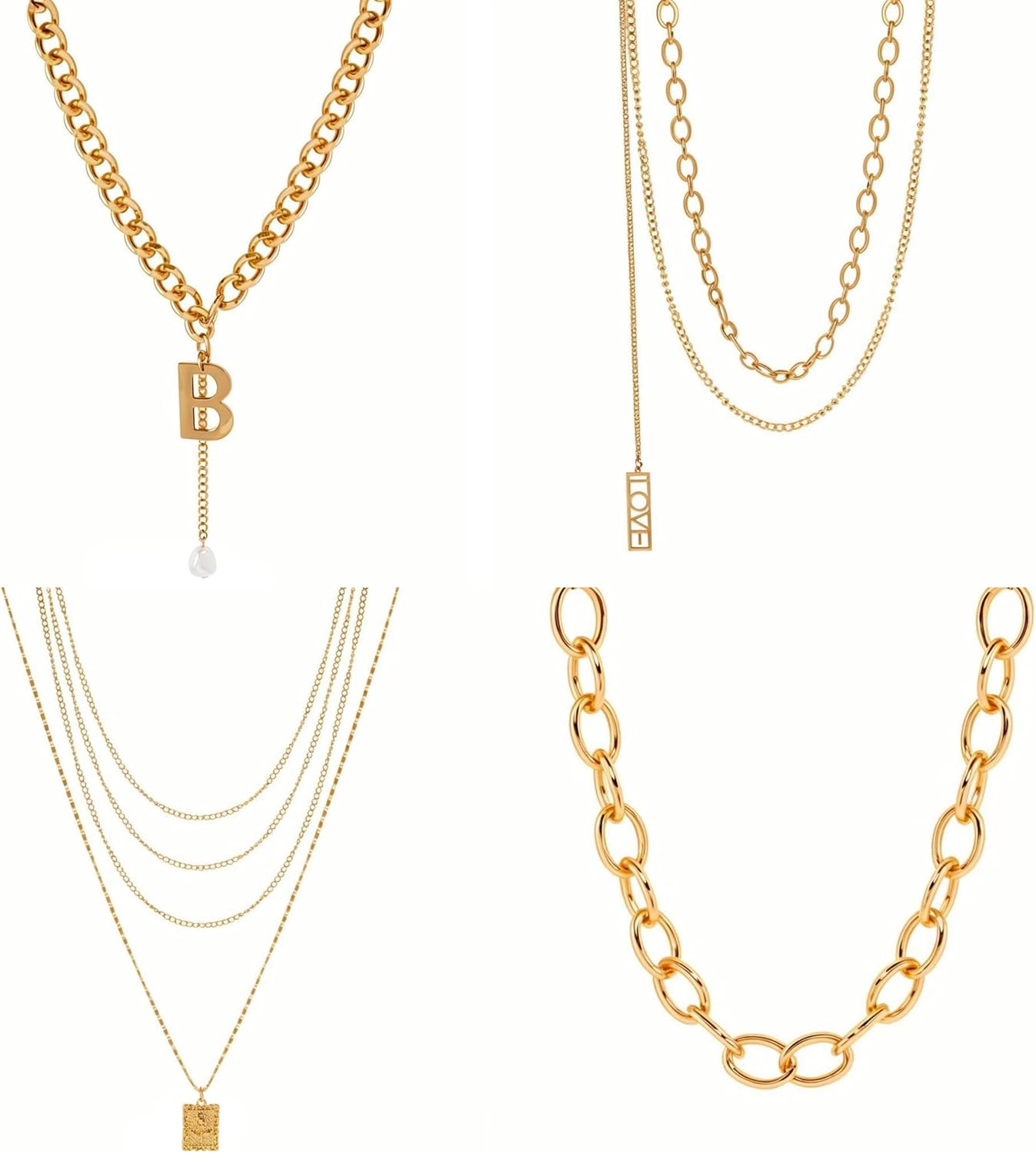 KOSMOS-LI 60 PCS Gold Plated Jewelry Sets with Costume Necklaces, Bracelets, Earrings, Knuckle Rings for Women - Image 4