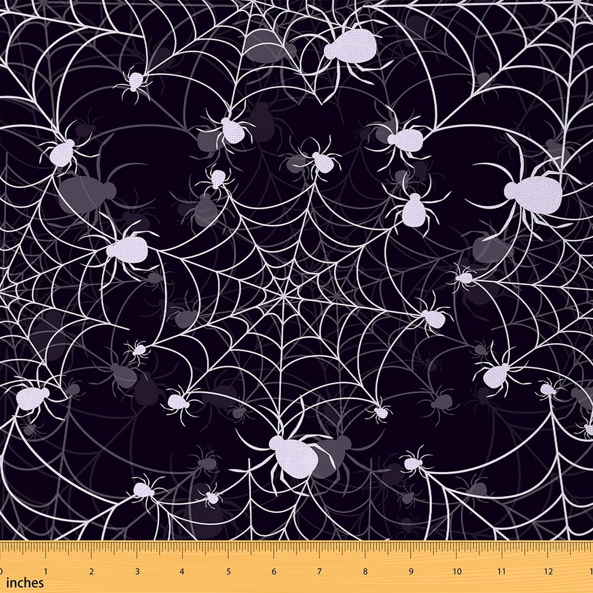 Spider Web Upholstery Fabric for Chairs Kids Halloween Fabric by The Yard Waterproof Outdoor Fabric Women Men Decor Lightweight Halloween Spider Black White Outdoor Fabric 3 Yards (L276*W150cm) — image 1
