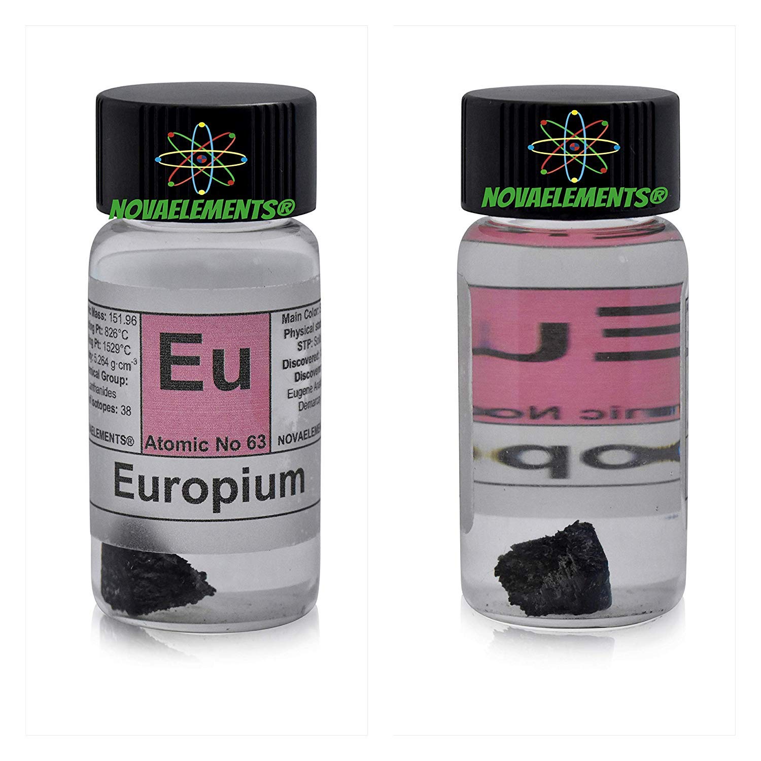 Europio Elemento 63 Della Tavola Periodica, Campione Solido 1 Grammo 99,99% In Fiala Di Vetro Con Olio Minerale - 2