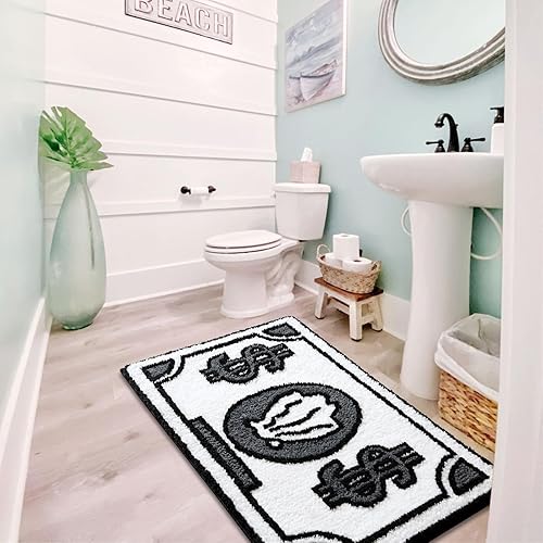 Miniatura 2 de RoomTalks Alfombras bohemias bonitas para baño, cocina, dormitorio, estética, 2 x 3, alfombra de área pequeña, alfombra de baño en blanco y negro,