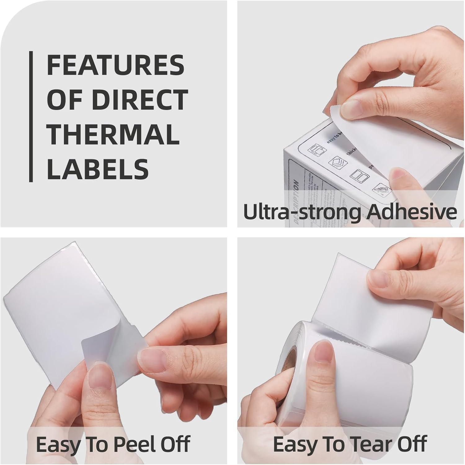 500 3x2 Thermal Labels Roll, HUOJI White Thermal Printer Labels for Shipping, Barcode, and Packaging, Compatible with Rollo, Zebra, Munbyn Printers(Commercial Grade Stickers) - Image 6