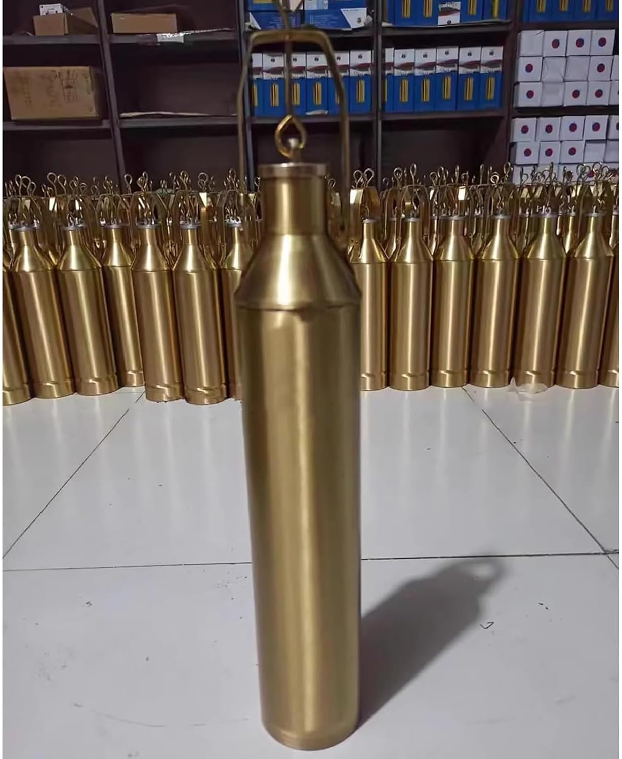 Brass Oil Tank Bottom Sampler Kit - Industrial Fuel Sampling Bottle, 300ml (7x19cm) for Factory & Oil Tank Analysis, Durable Oil Sampling Tool