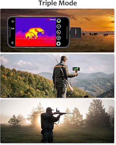 Miniatura 5 de InfiRay Monocular térmico para iPhone, cámara térmica T2 Pro para caza, 256x192 IR resolución gafas de imágenes térmicas, 800 yardas sonaron visión