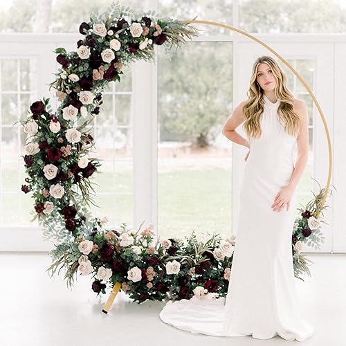 Miniatura 3 de Soporte redondo para telón de fondo marco de arco de globos circular de 6.6 pies con bolsa de transporte, accesorios para globos, bolsas de agua,