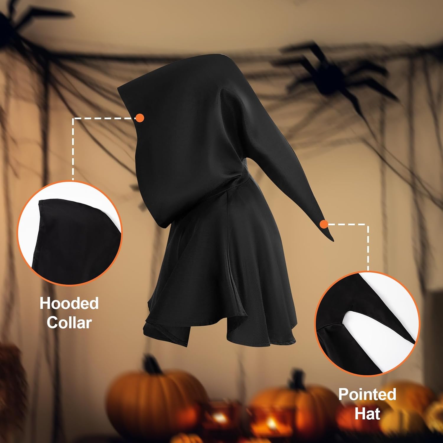 Medieval Cloak Men Women Hooded Cape Haunted Wizard Cloak Halloween Costumes