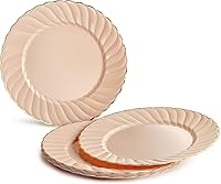 Vista 2 de Ocassions - Vajilla de 50-150-200 piezas para 25 invitados, color dorado, E1. Blossom Blush/Rosa & Oro