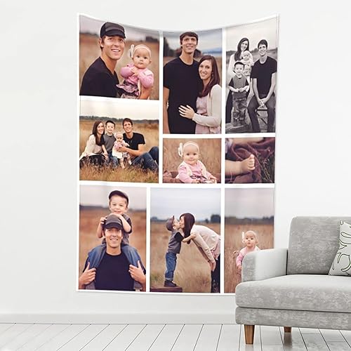 Miniatura 1 de Tapices personalizados con imágenes y texto. Personaliza tus propios tapices de collage, decoraciones de pared, tapices para decoración del hogar,