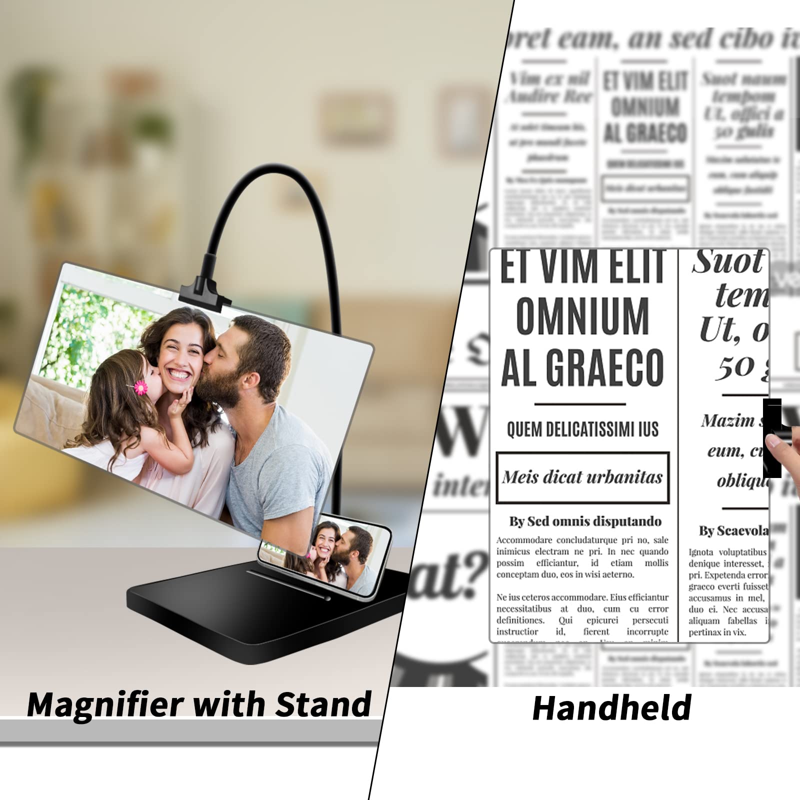 Gafas Lupa Lupa De Cuello 5X Manos Libres 20x12cm, Flexible