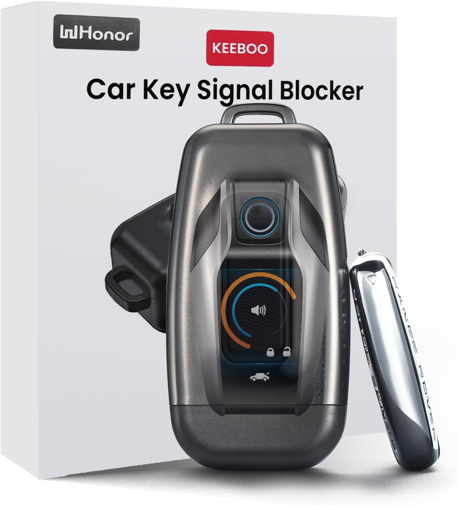 Smart Faraday Box with Slide Switch, Keyless Entry Signal Blocker Car Key Case, Anti-Theft RFID Blocking Key Fob Protector Holder for Car Security