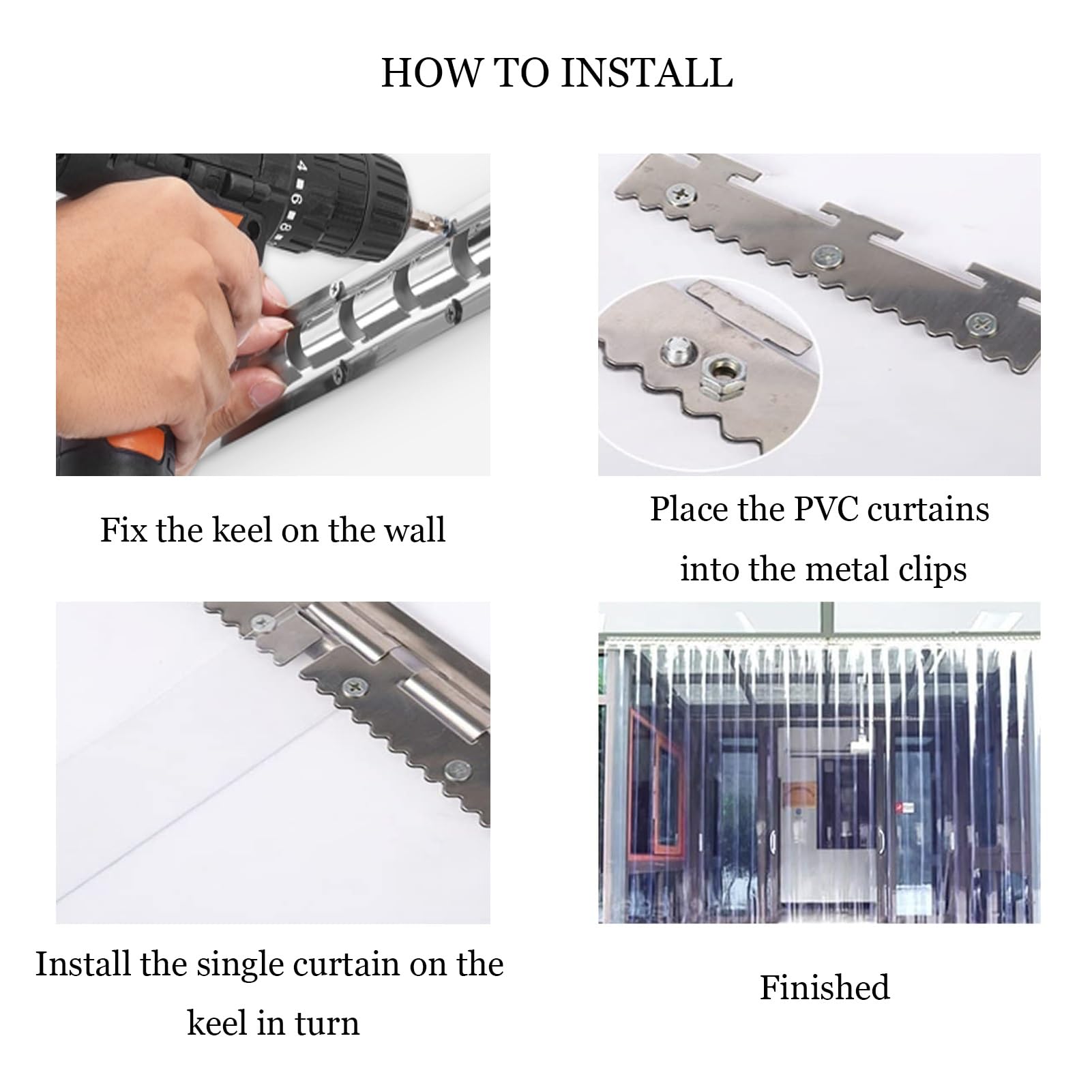 Tenda verticale in PVC, striscia di plastica trasparente per uso industriale e commerciale, ideale per congelatori, magazzini, negozi, terrazze e fienili (120 x 210 cm)