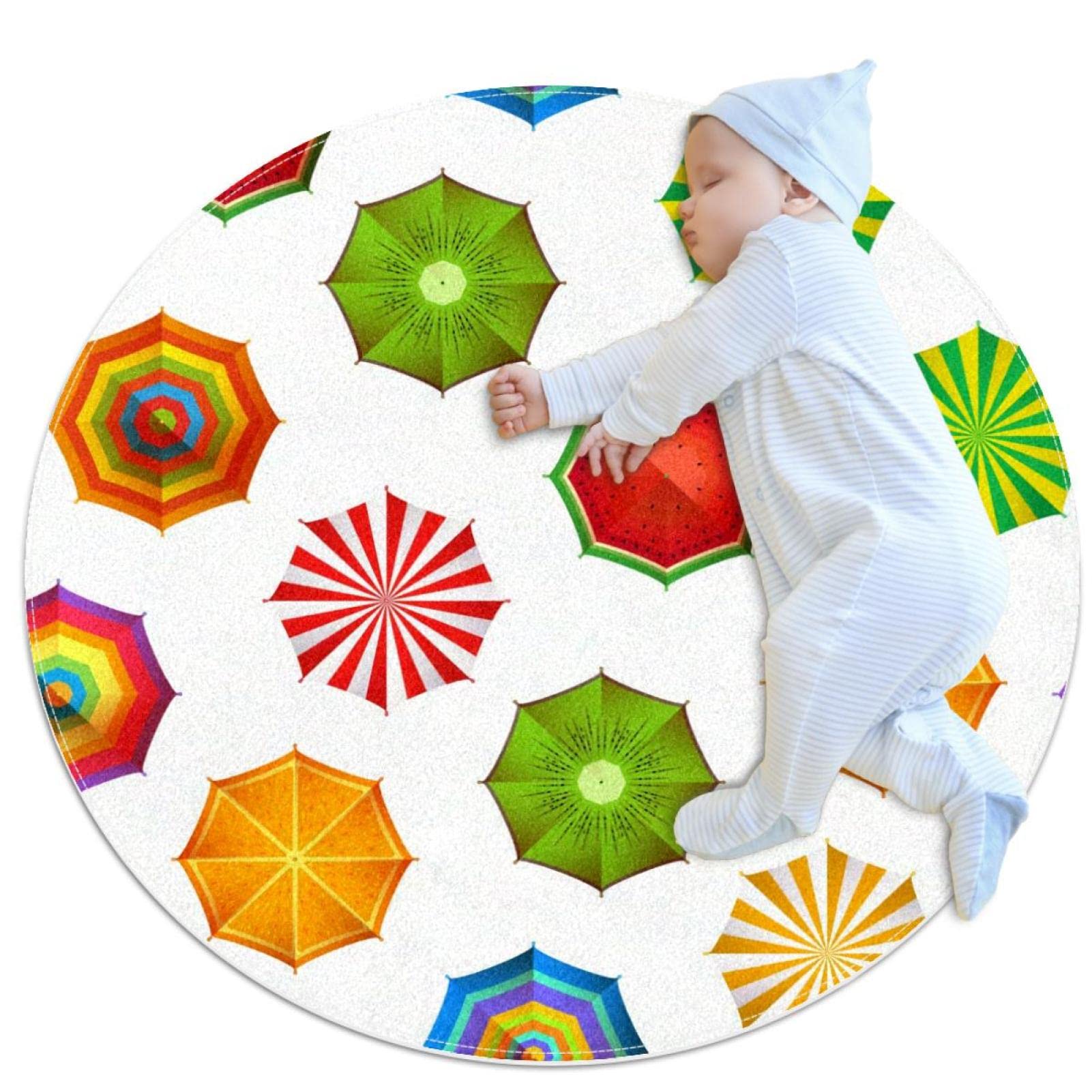 Alfombra de juego para niños redonda JDEZ Alfombras Paraguas para habitaciones infantiles 80x80cm