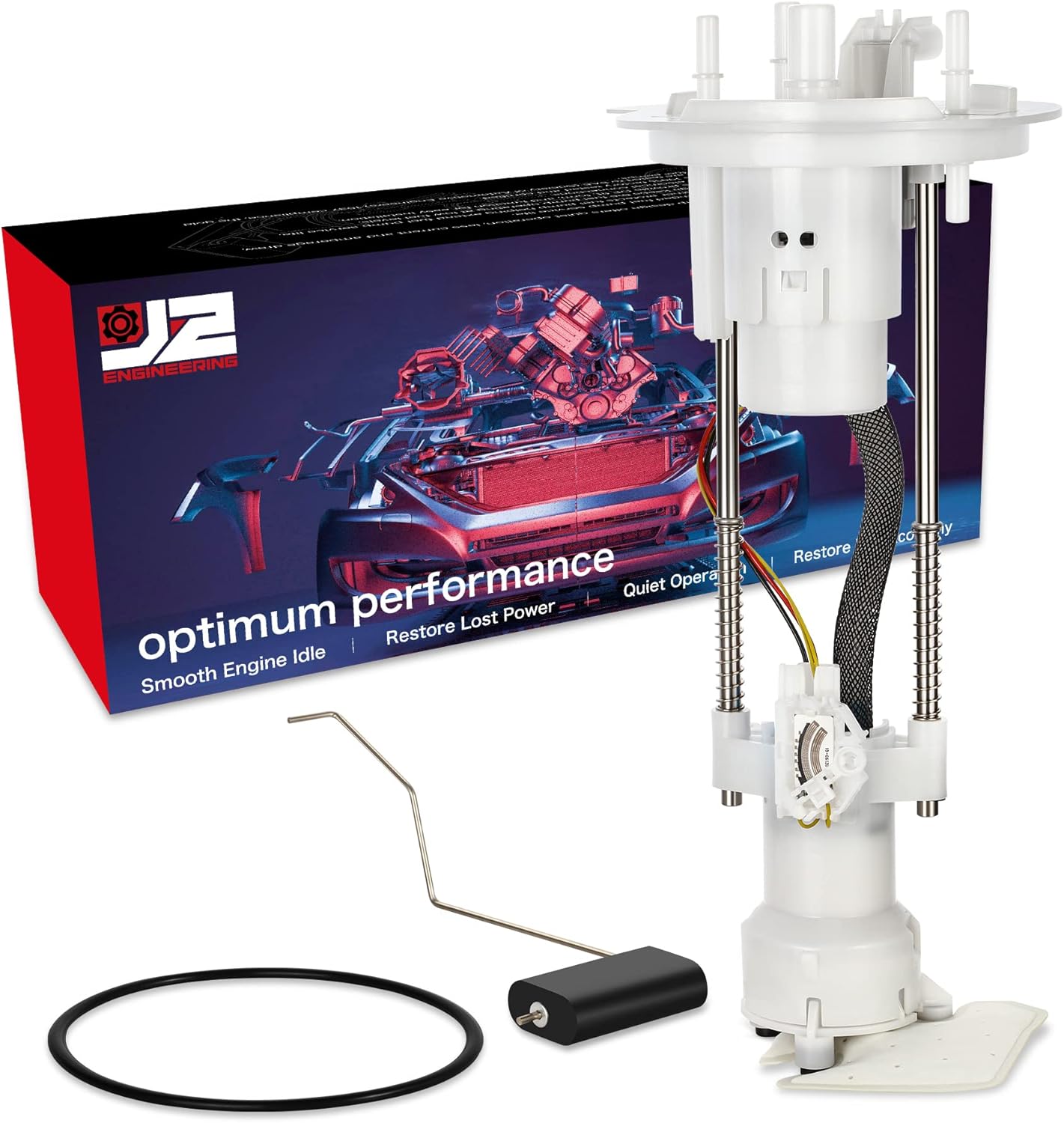 J2 Engineering Electric Fuel Pump Module Assembly Compatible with 15- F150 2.7L 3.5L Replace E2656M, J2-FPM-0040