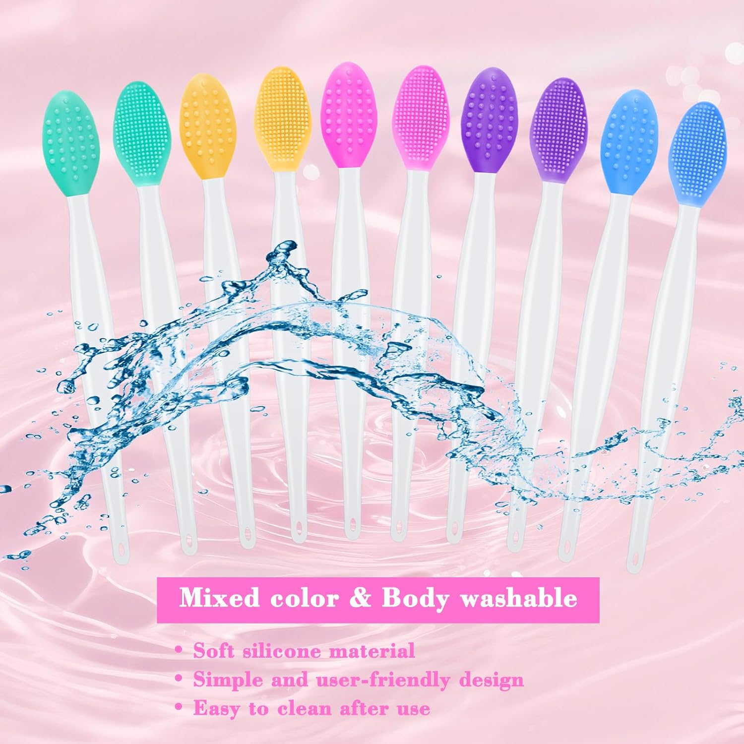 10PCS Cleansing Facial Silicone Brush Double Side Lip Exfoliating Pore Scrub Brush for Face Nose Clean Blackhead Removal Brushes Facial Brushes for Cleaning and Exfoliating - Image 6