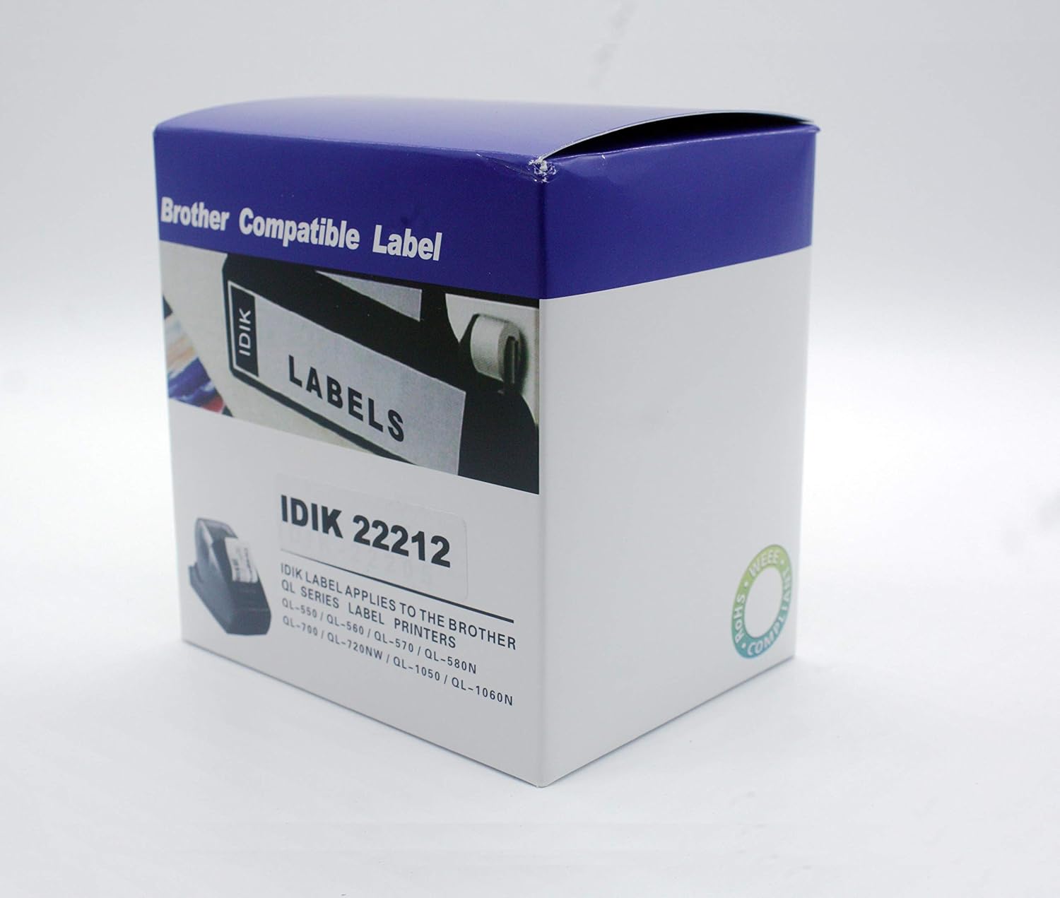 DK-22212 Generic Label Black on White Film Tape Compatible for Brother QL Printer, 2.4" x 50' (62mm x 15.24M) Include Plastic Holder (Pack of 2)