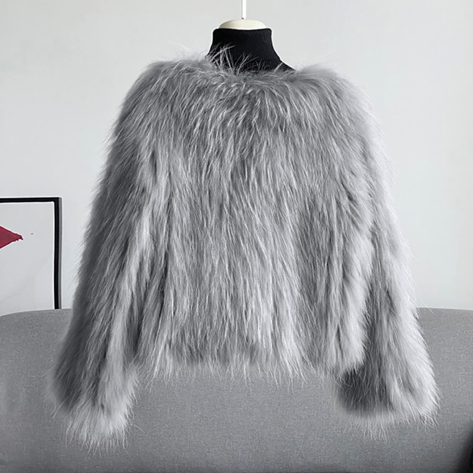 KHIRVWL Cappotto Pelliccia Invernale Donna Cappotto Pelliccia Sintetica Caldo Invernale a Maniche Lunghe Cappotto Pelliccia Sintetica Con Cappuccio Cappotto Pelliccia Sintetica Parker
