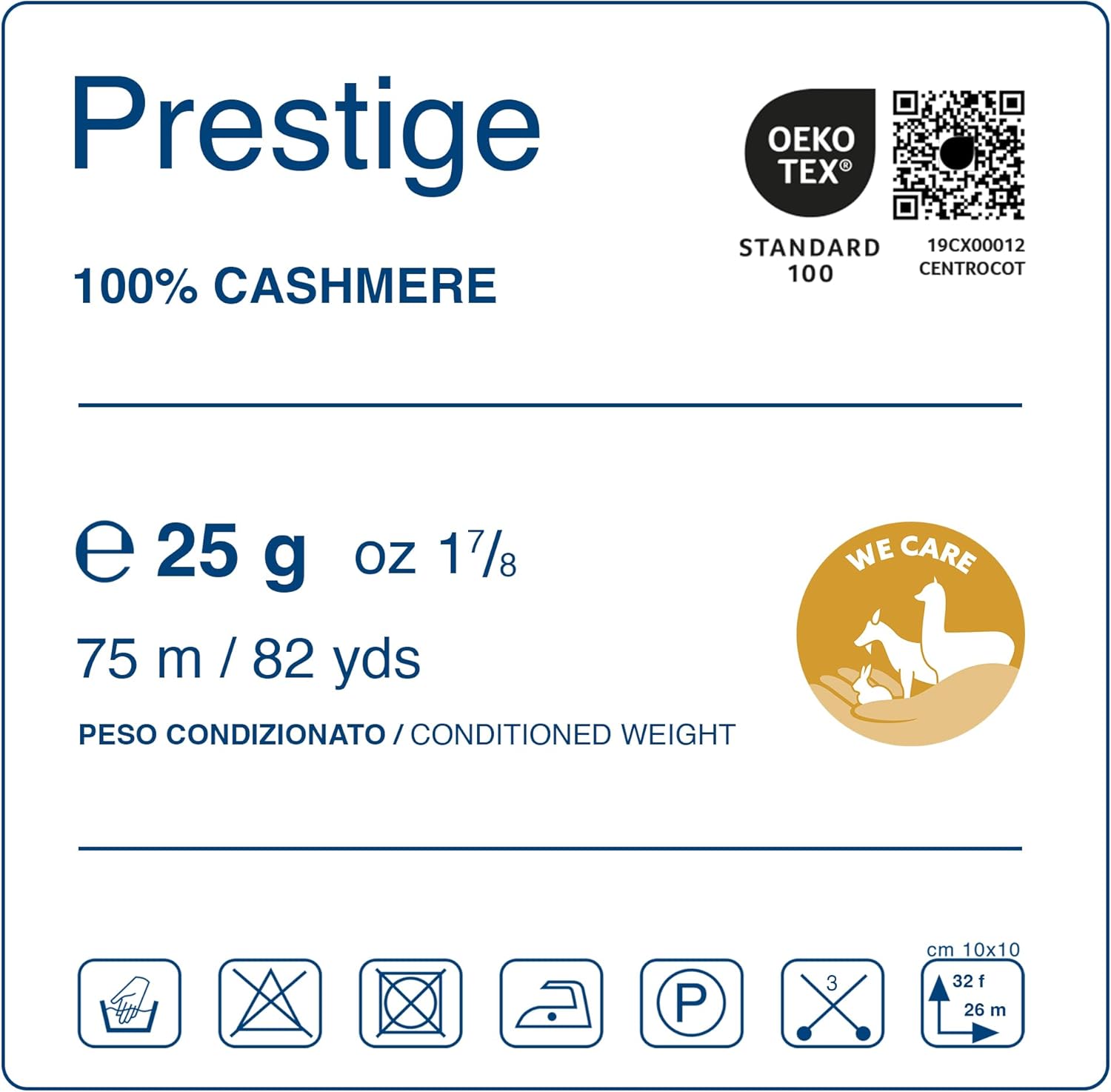 2-Pack 100% Cashmere Yarn for Knitting and Crochet, Lana Gatto Luxury Prestige Line, 50 gr. 150 mt, 1.8 oz 164 yds (Blue - 13993, 2)