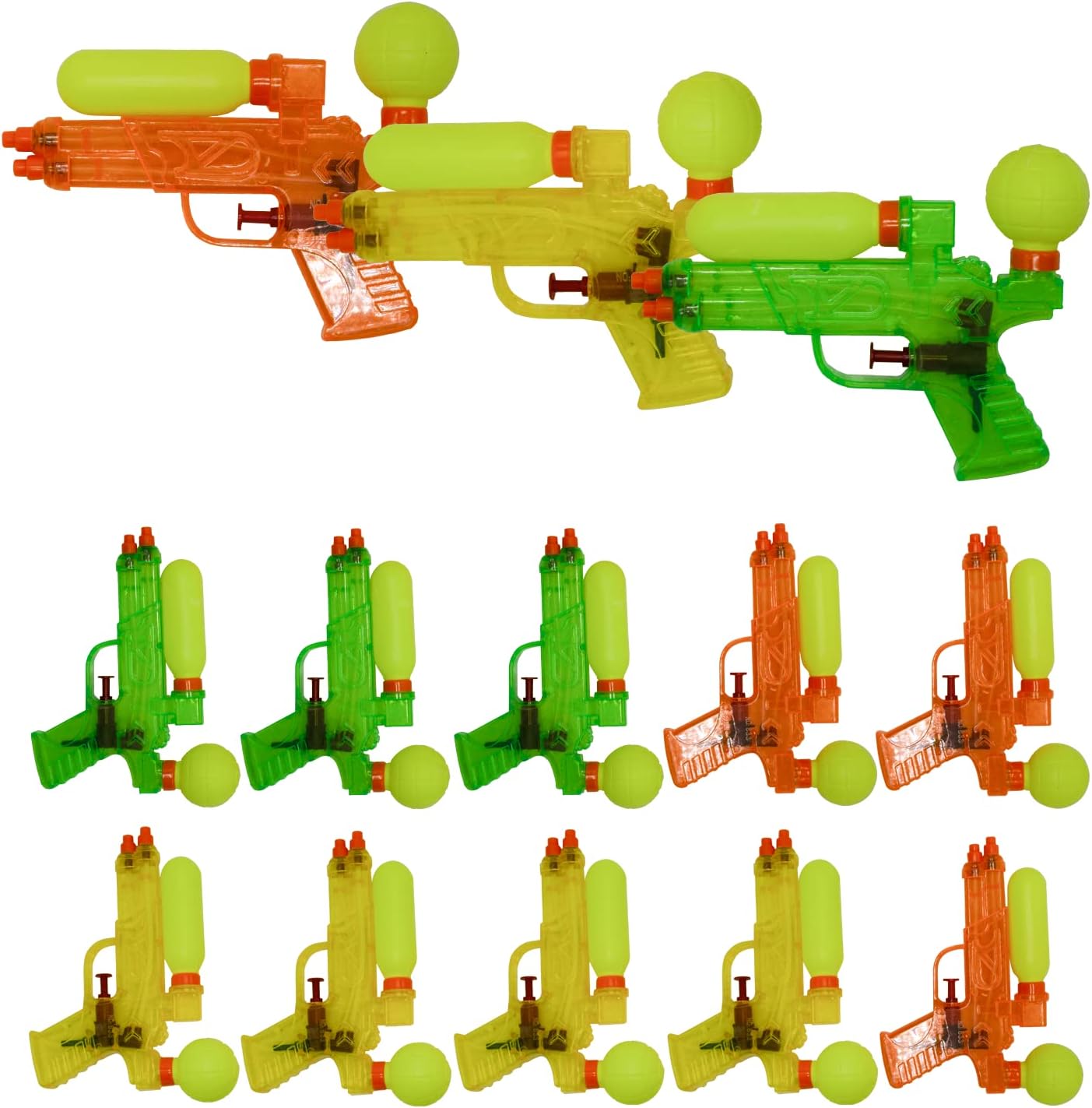 Water Gun Shooters Pack of 24 Water Blaster Shooters Assorted Multi Colored Durable Double Barreled Water Guns Summer Beach Pool Party Fun : Toys & Games