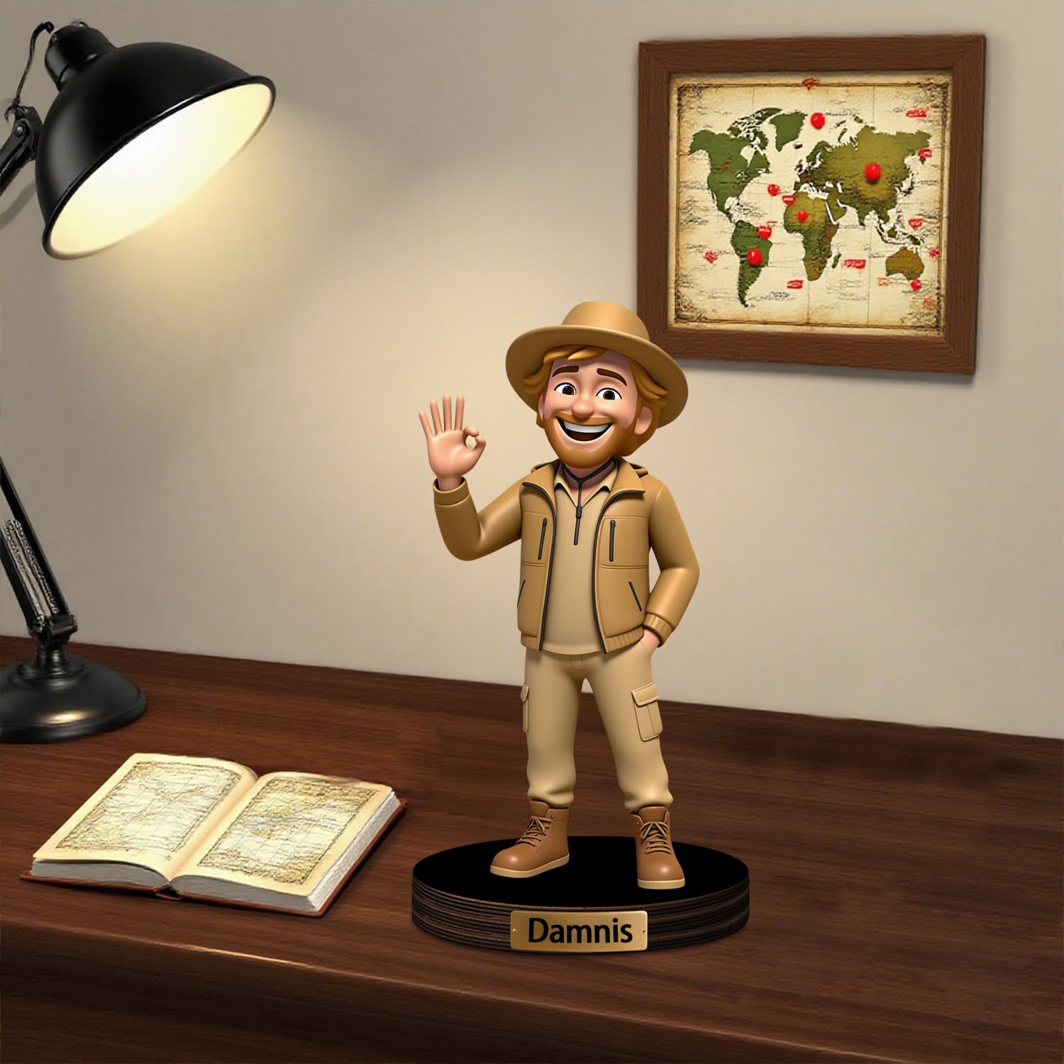 Figura de Foto Personalizada, Caricatura, Retrato de Escritorio, Placa de Nombre, Escultura de Retrato de Dibujos Animados, Adorno de acrílico para Regalo de cumpleaños, Boda, Aniversario