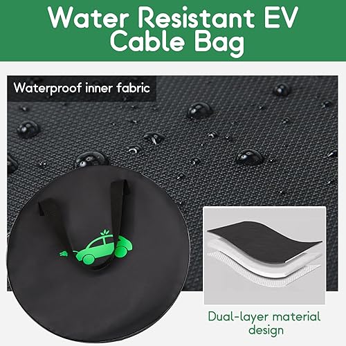 Miniatura 4 de Bolsa de cable de puente Bolsas de cable EV, Bolsa organizadora de cables de carga de vehículos eléctricos impermeables, Bolsas de almacenamiento
