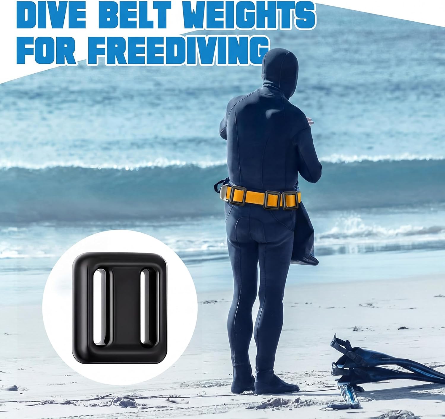 4 Pcs Dive Weights Belt for Scuba Diving Coated Dive Weights Nylon Dive Belt with Metal Quick Release Buckle for Free Diving Spear Fishing