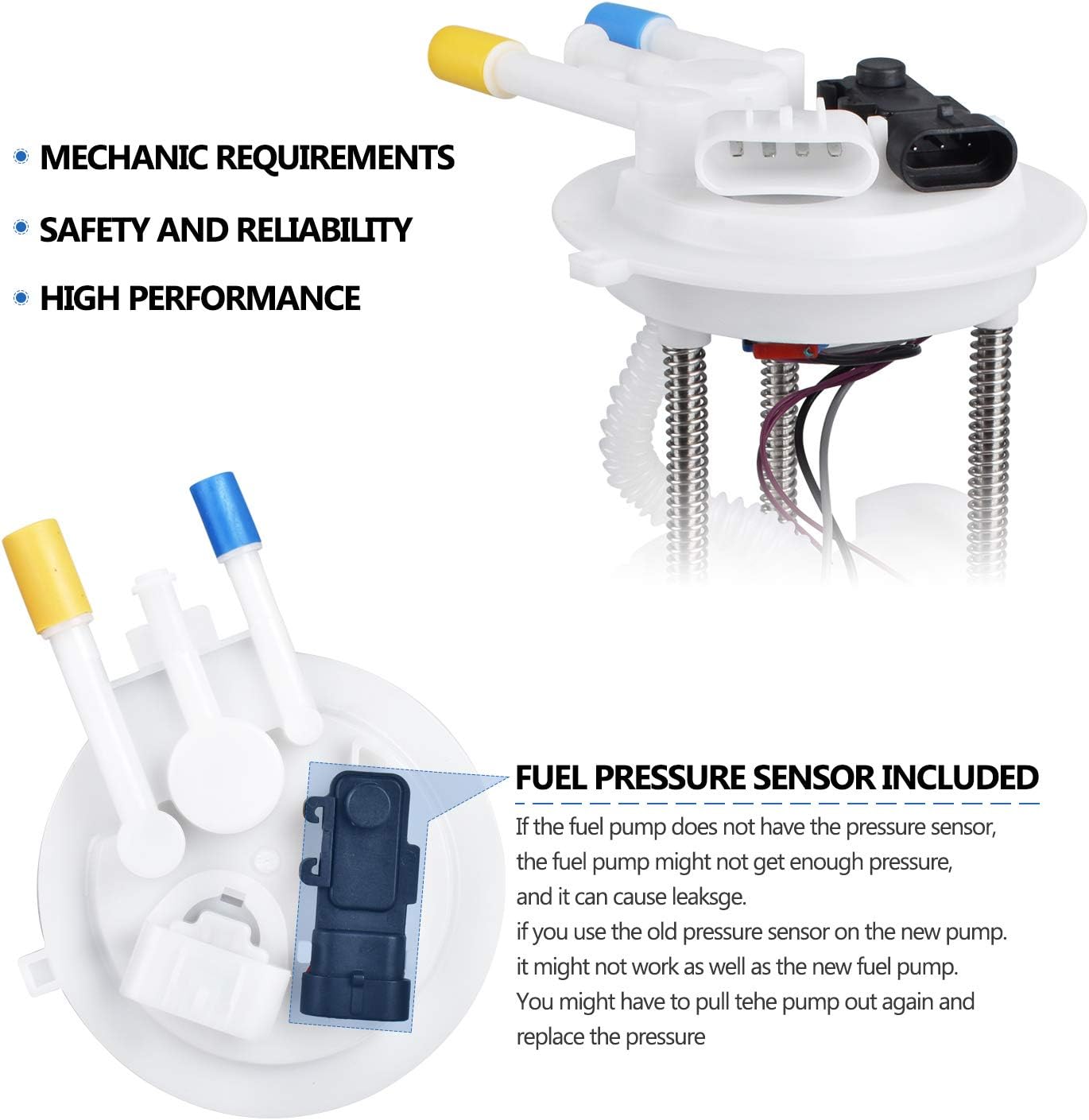 FAERSI Fuel Pump Assembly w/Sensor Replace# E3508M Compatible with 2000-2003 Chevy Tahoe & GMC Yukon 2002 2003 Cadillac Escalade 5.3L 6.0L 4.8L 5.3L
