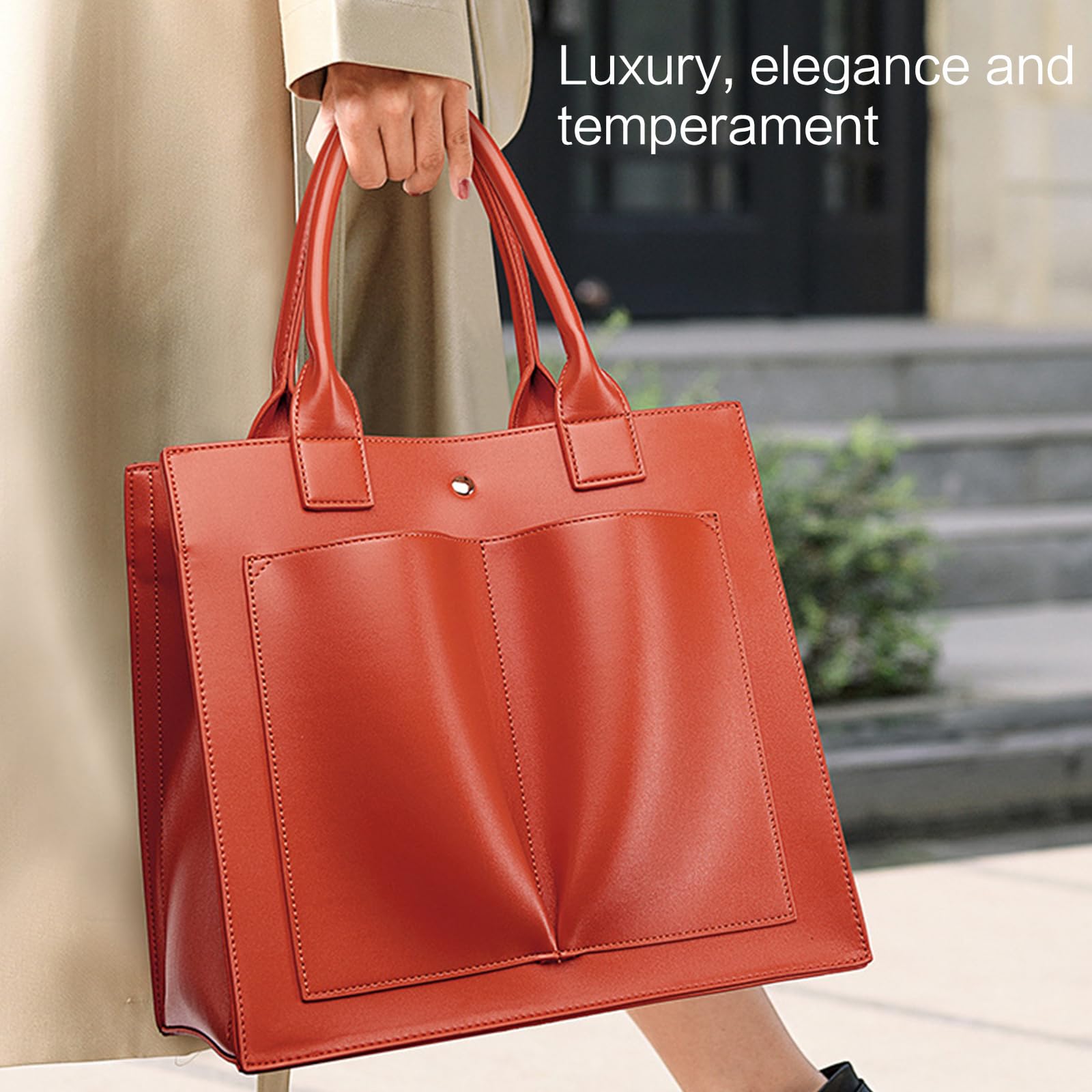 Bolso de mano de gran capacidad para mujer, con asa superior, bolso de mano para mujer, bolso de mano de piel sintética de gran capacidad, bolso cruzado para mujer