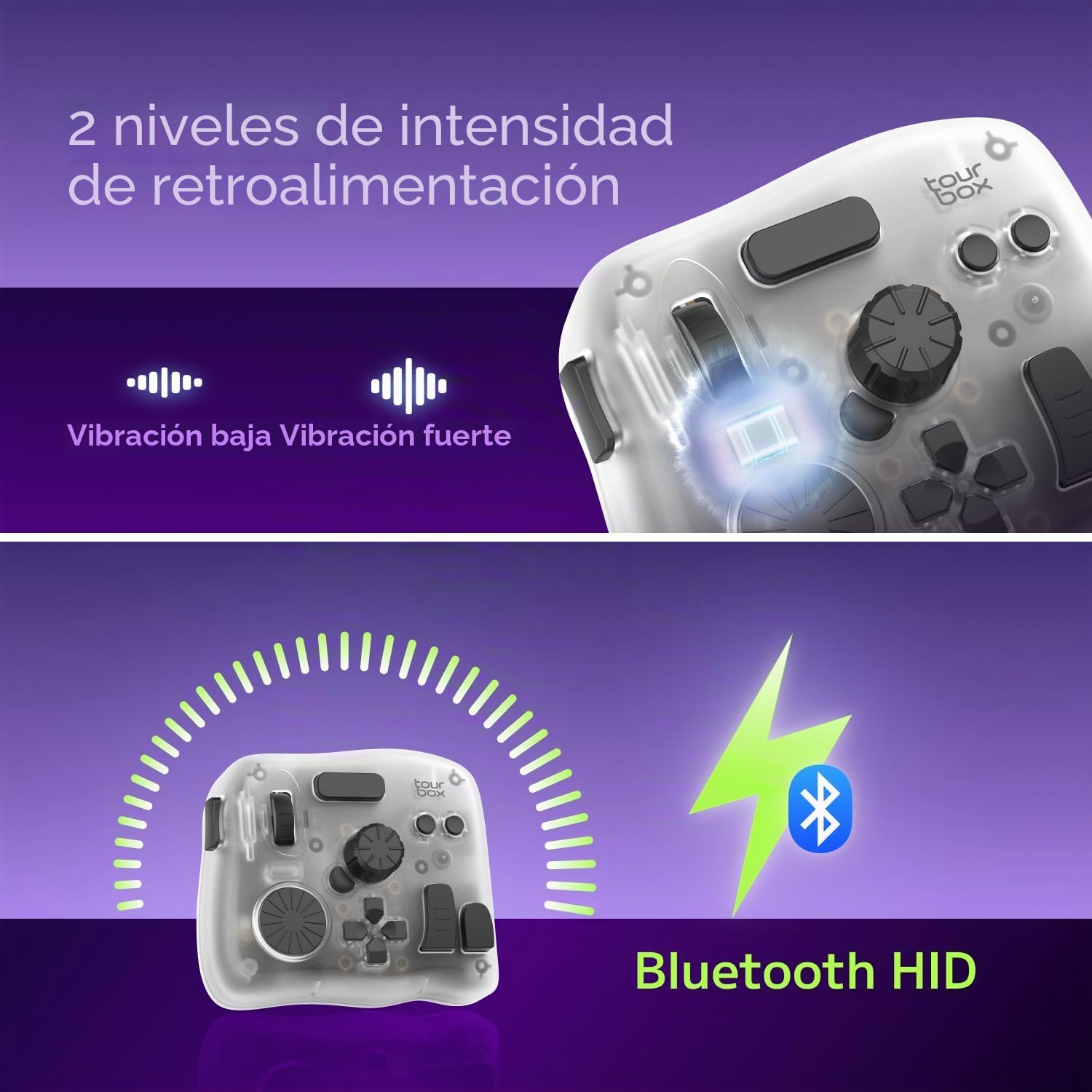 TourBox Elite Plus - Dibujo iPad, Controlador Bluetooth para Edición de Vídeo/Fotografía/Tableta Gráfica, Teclado Funciona con Procreate Lightroom Photoshop Davinci, Compatible con Mac/Windows/iPadOS