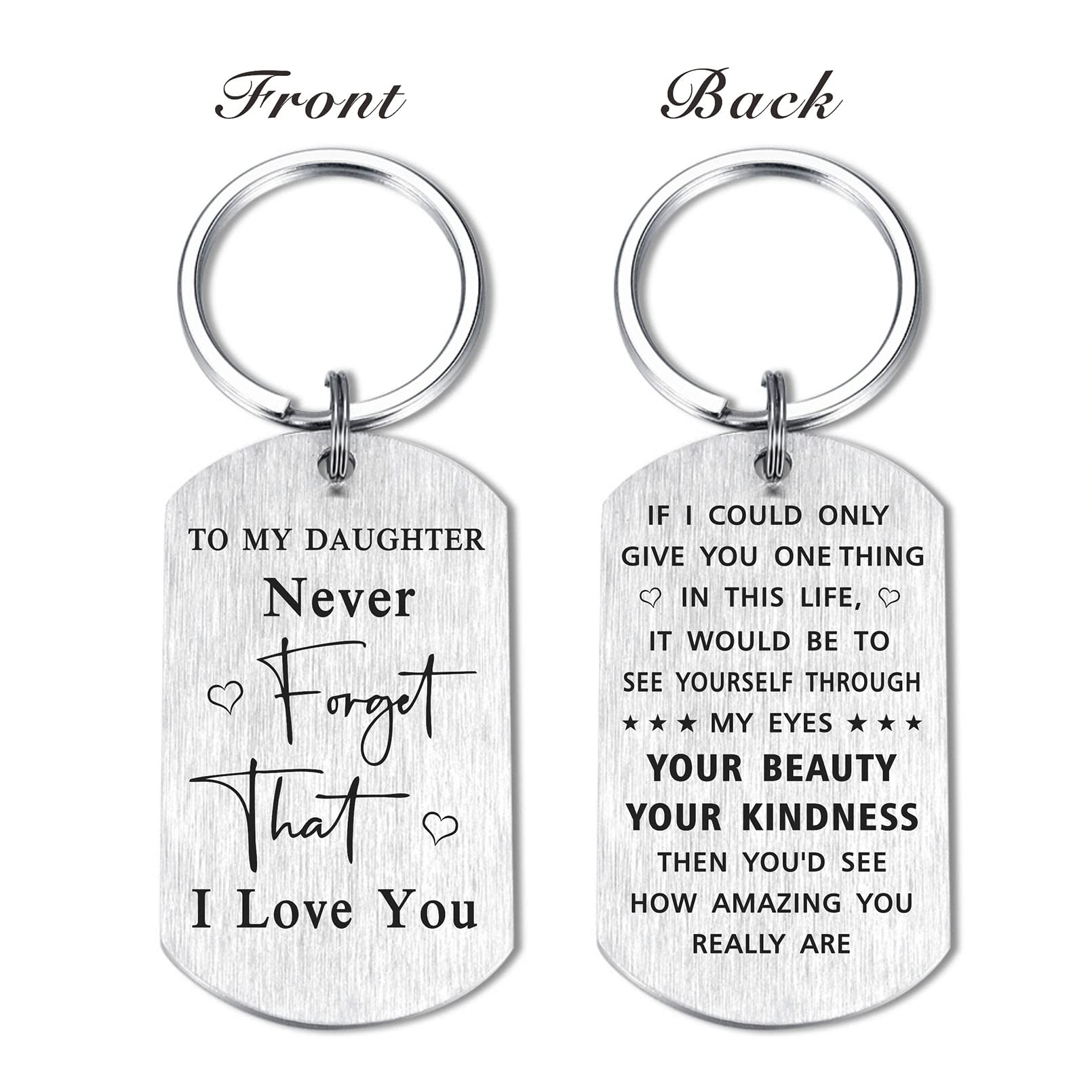 SDOFY Portachiavi Per Figlia Da Mamma, Papà, Figlia, Regalo Per Figlia
