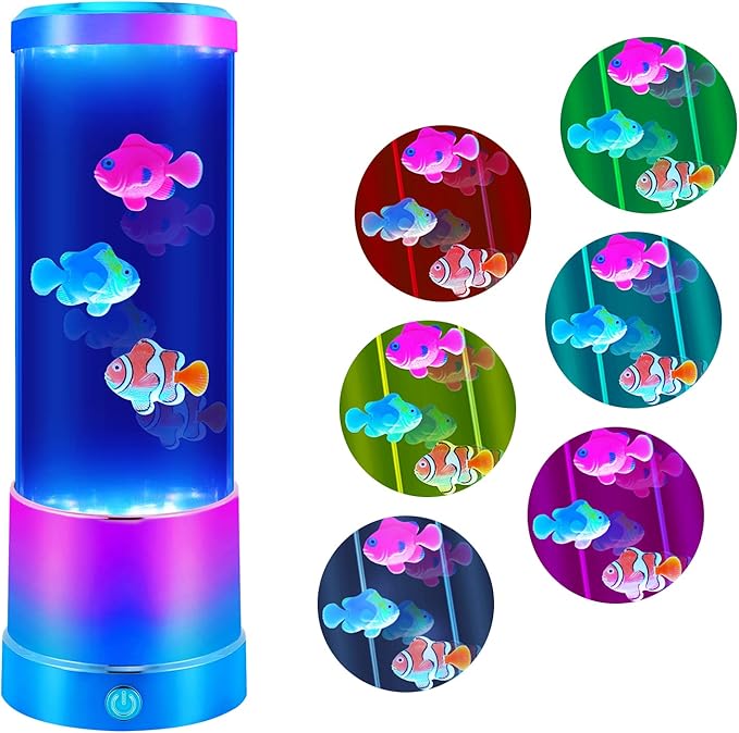 SENCU Night Light Kids, Fish Lamp Battery USB Operated Simulated Marine