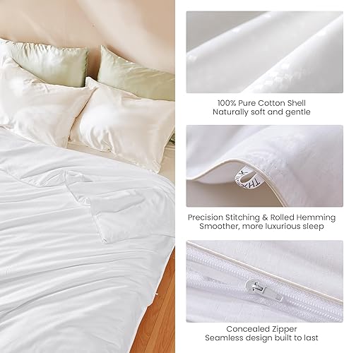 Miniatura 5 de THXSILK Edredón de seda de morera para todas las estaciones, 100% grado 6A, ropa de cama de seda larga natural de grado 6A, carcasa de algodón puro