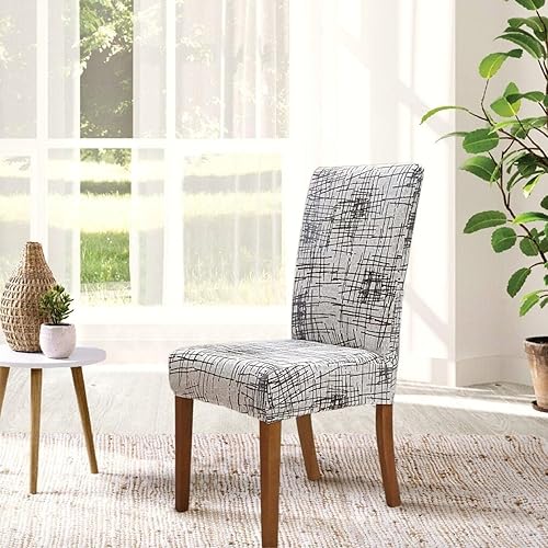 Miniatura 3 de SPRINGRICO Fundas para sillas de comedor, paquete de 6, fundas elásticas para sillas de comedor, de elastano, lavables, fundas para sillas Parsons,