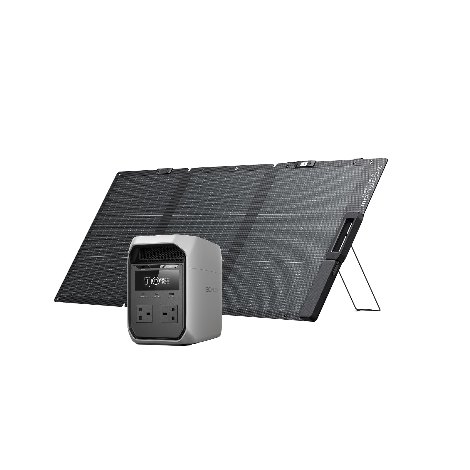 EF ECOFLOW DELTA 3 Classic Portable Power Station With 160W Solar Panel, 1024Wh LiFePO4 Battery, 1800W AC Output (3600W Surge), 100W USB-C, 1-Hour Fast Charging, Solar Generator for Camping, RV