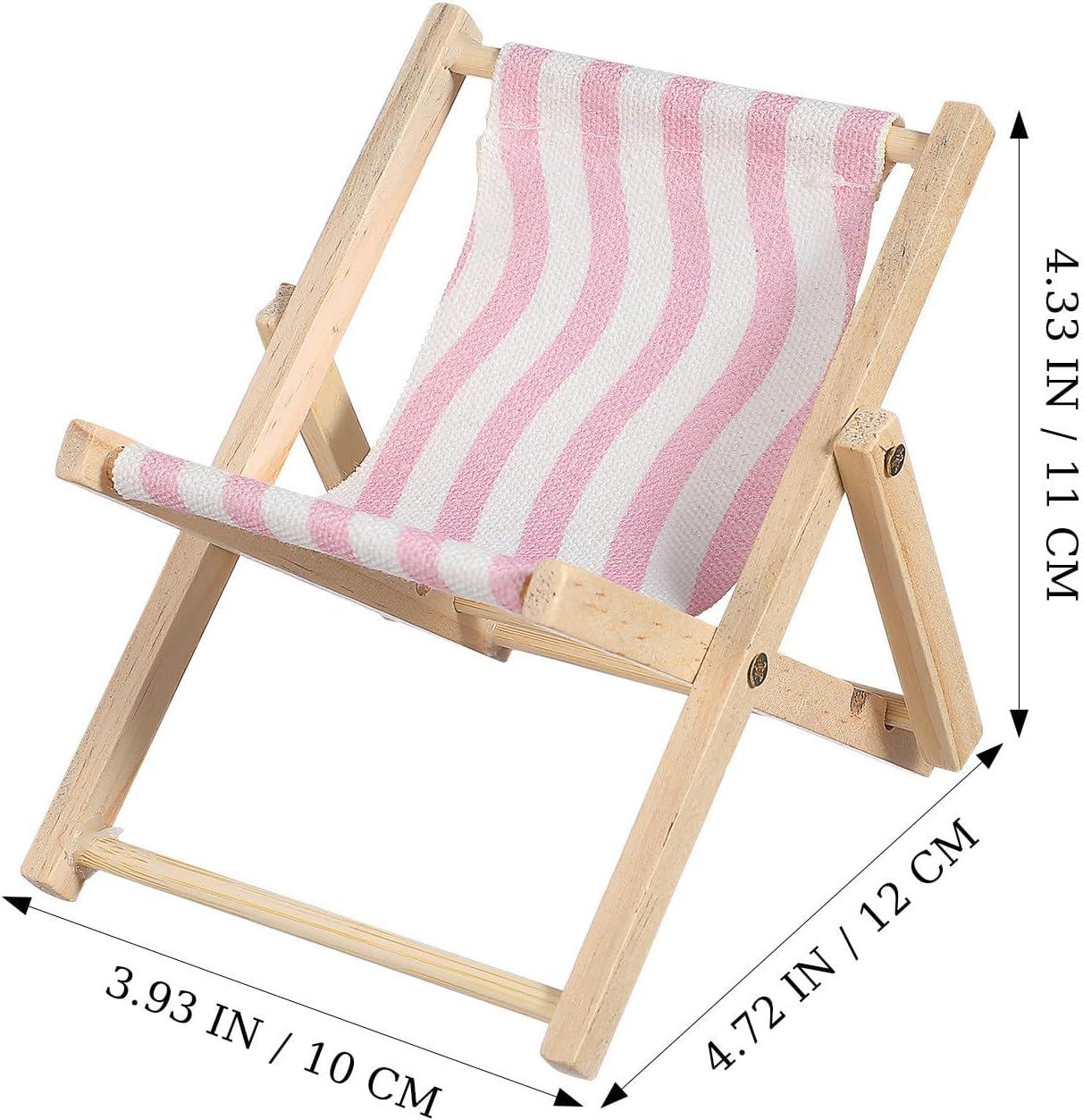 Desktop Beach Chair Cell Phone Holder Wood Canvas Stand image 2