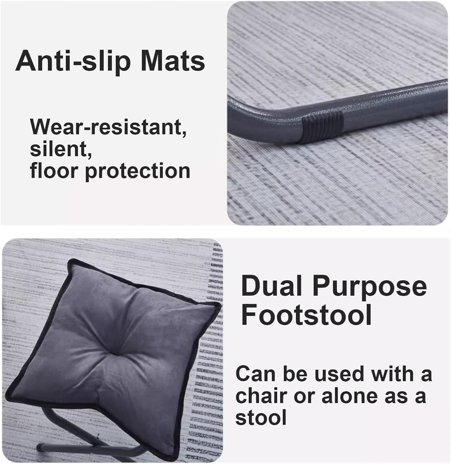 Lazy Chair with Ottoman, Adjustable Lazy Chaise Aluminum Lounge Reclining Armchair Sofa, Comfy Reclining Chair for Living Room, Grey