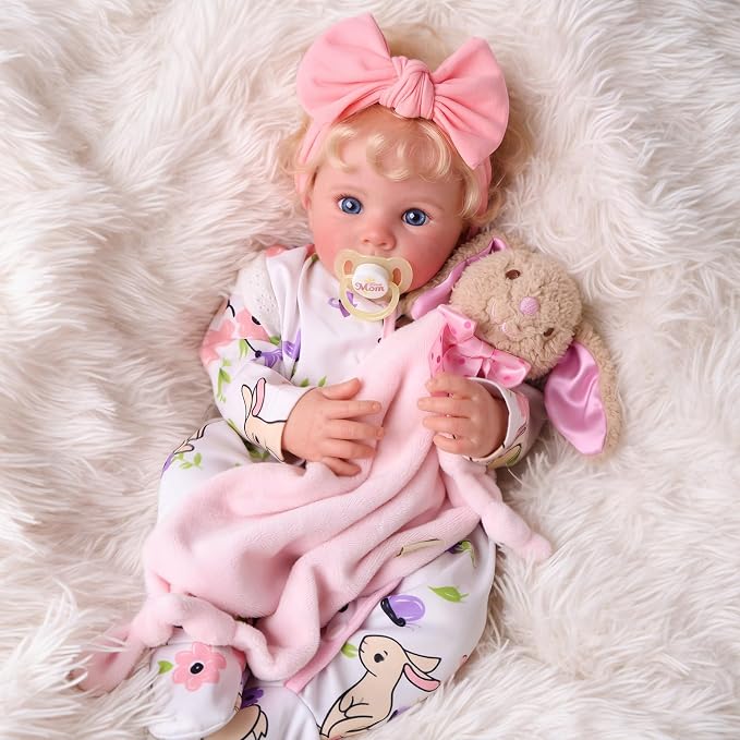 Muñeca Bebé Reborn de Vinilo Suave 17 Pulgadas miniatura 8
