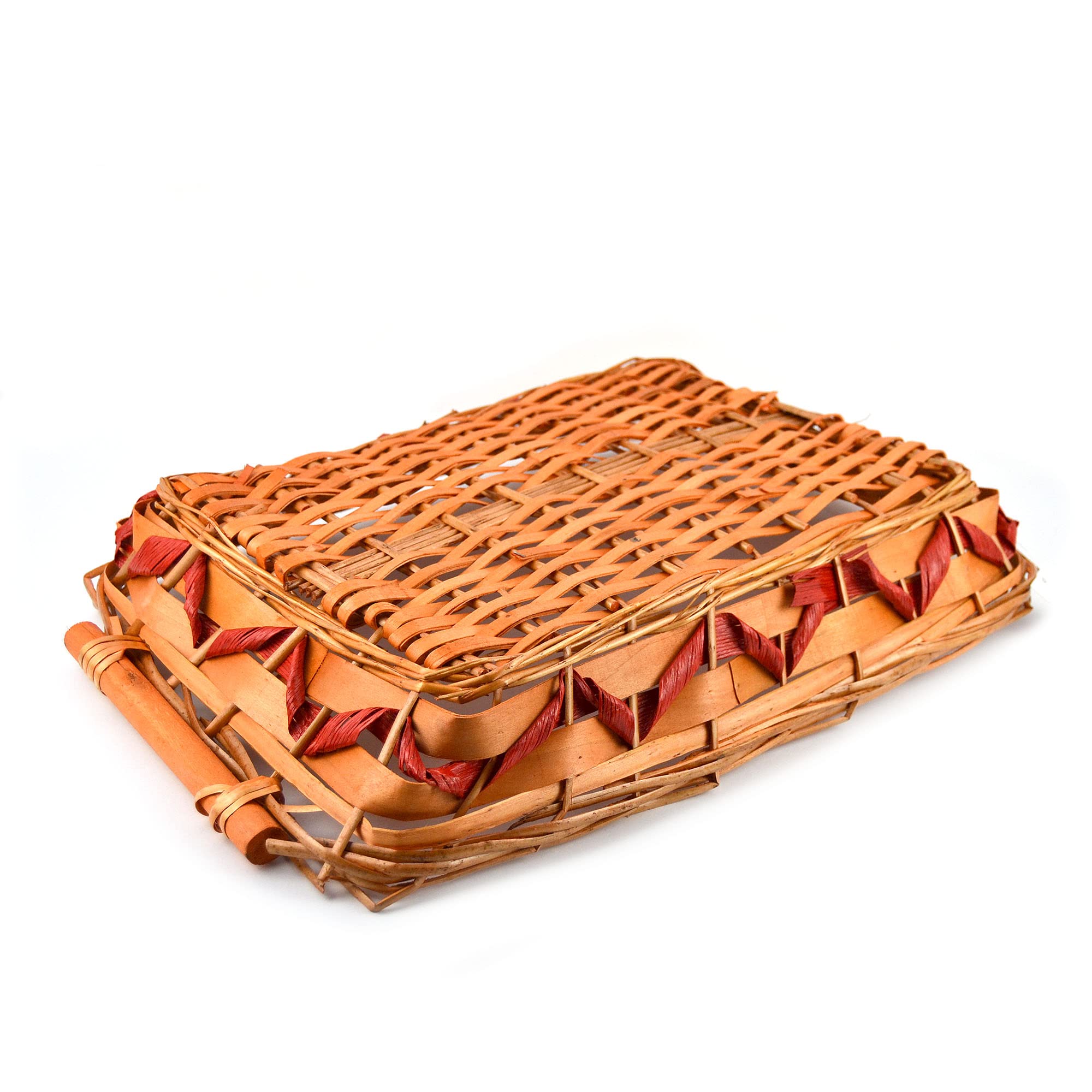 PACCO NATALE PZ 2 CESTO 54 X 37 CM X H 10 CM IN VIMINI MARRONE E ROSSO + 2 KG DI PAGLIA CARTA BIANCA + PZ 4 FOGLI TRASPARENTI LUCIDI 100 X 130 CM