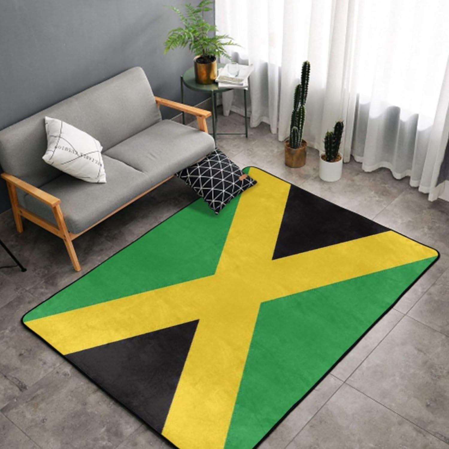Area Rugs 60x39 Inch Living Room Bedroom Area Rug Soft Carpet Decorative Rug for Indoor Outdoor (Jamaican Flag)